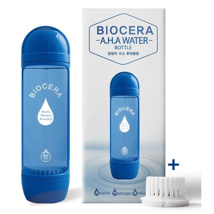 Biocera Alkaline AHA Water Bottle 500ml + Extra Filter Cartridge