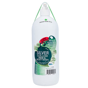Silver Health Face and Body Wash with Silver 1lt Fragrance Free