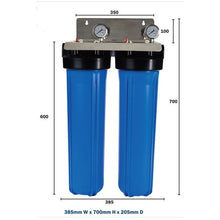 Big Blue Whole House 20 inch Twin Water Filter Dimensions