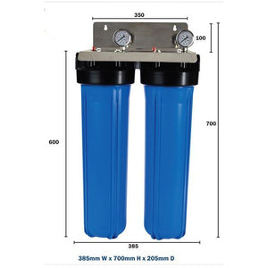 Big Blue Whole House 20 inch Twin Water Filter Dimensions